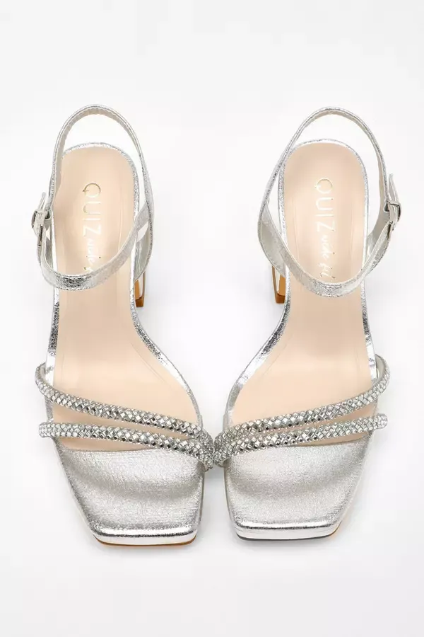 Quiz Clothing Platforms Wide Fit Silver Diamante Platform Heeled Sandals 8211 Women Quiz Clothing Platforms Wide Fit Silver Diamante Platform Heeled Sandals 8211 Women