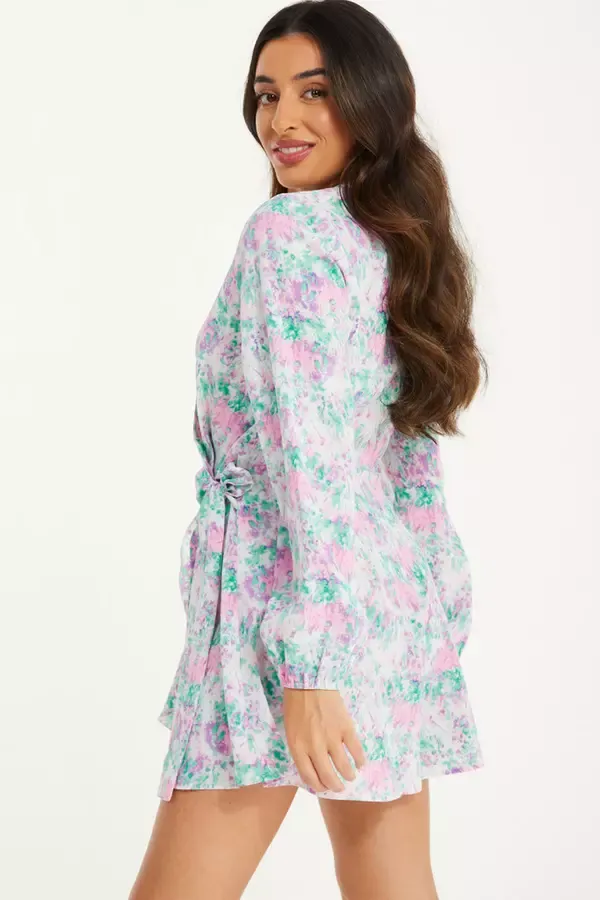 Quiz Clothing Playsuits Petite Pink Smudge Print Playsuit 8211 Women