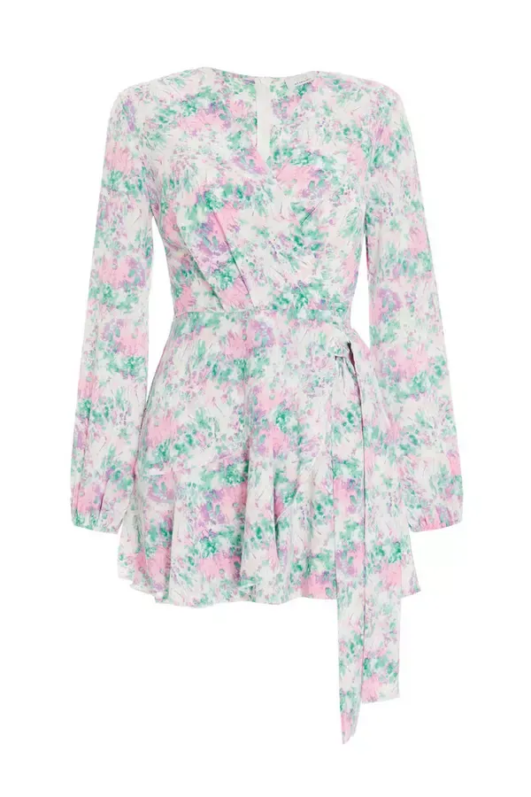 Quiz Clothing Playsuits Petite Pink Smudge Print Playsuit 8211 Women