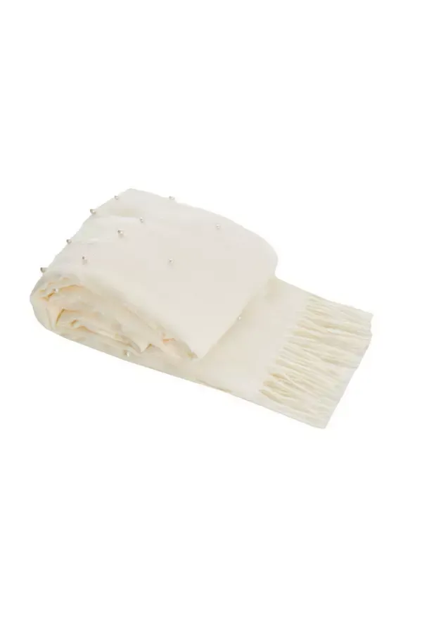 Quiz Clothing Scarves Cream Pearl Scarf 8211 Women