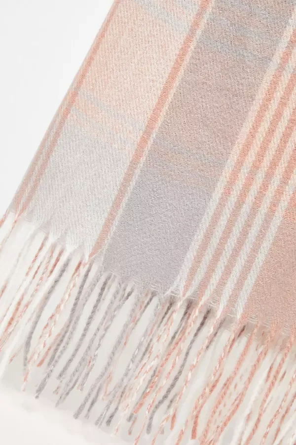 Quiz Clothing Scarves Pink Checked Knit Scarf 8211 Women