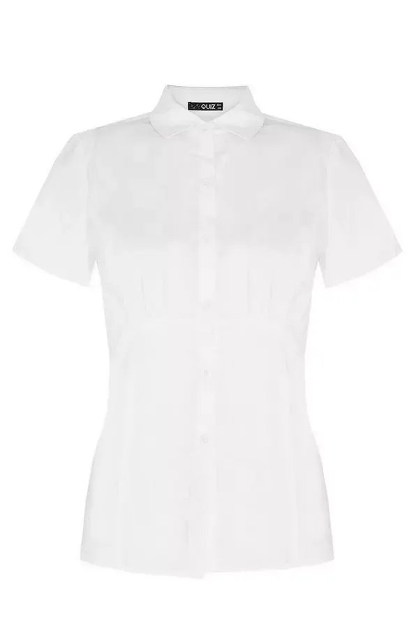 Quiz Clothing Schoolwear White Short Sleeve Blouse 8211 Women