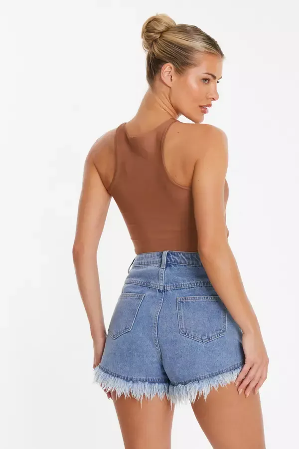 Quiz Clothing Shorts Blue Denim Embellished Shorts 8211 Women