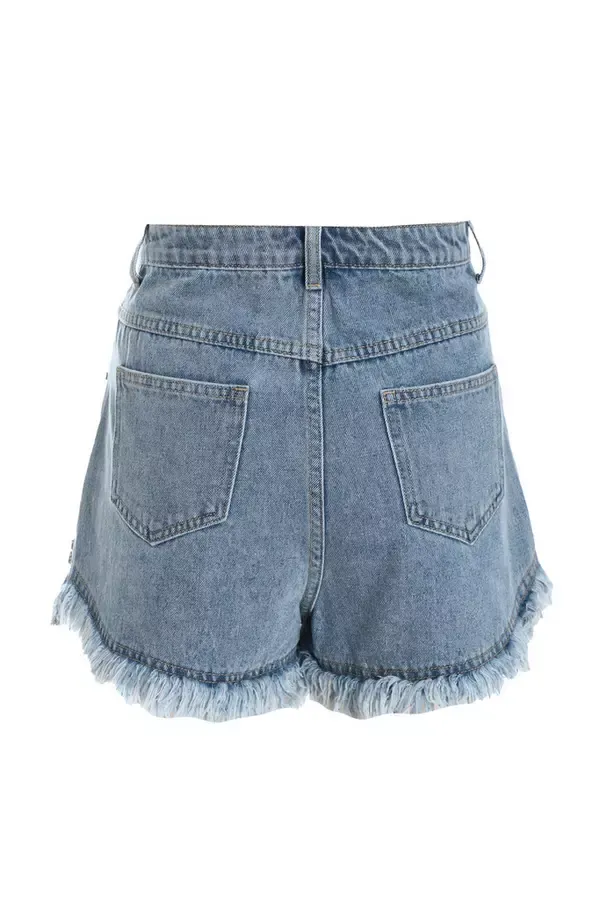 Quiz Clothing Shorts Blue Denim Embellished Shorts 8211 Women
