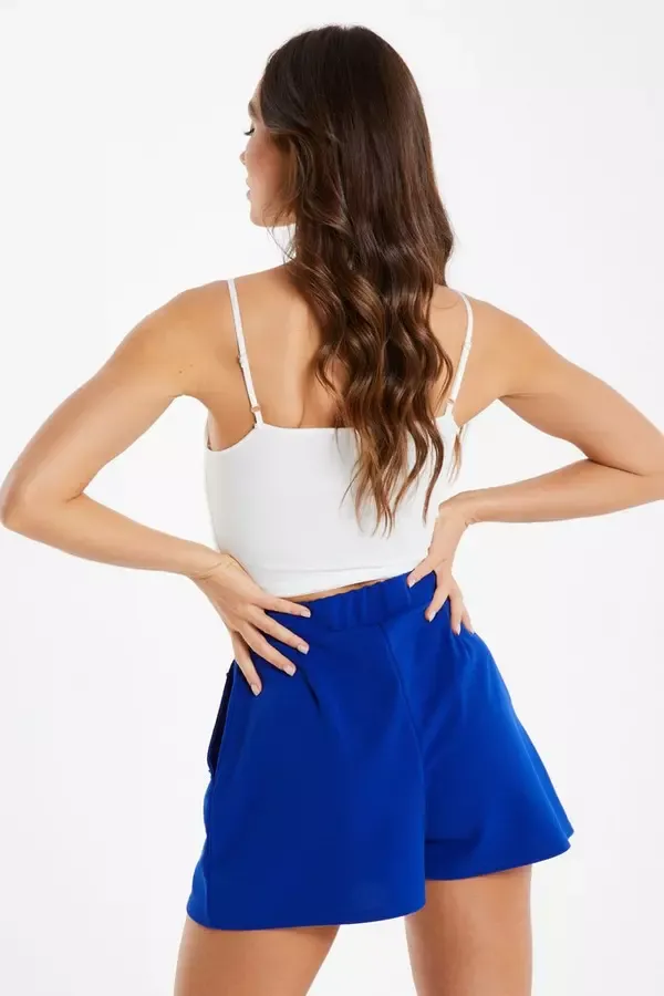Quiz Clothing Shorts Blue High Waist Tailored Shorts 8211 Women