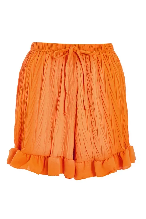 Quiz Clothing Shorts Orange Textured Frill Shorts 8211 Women