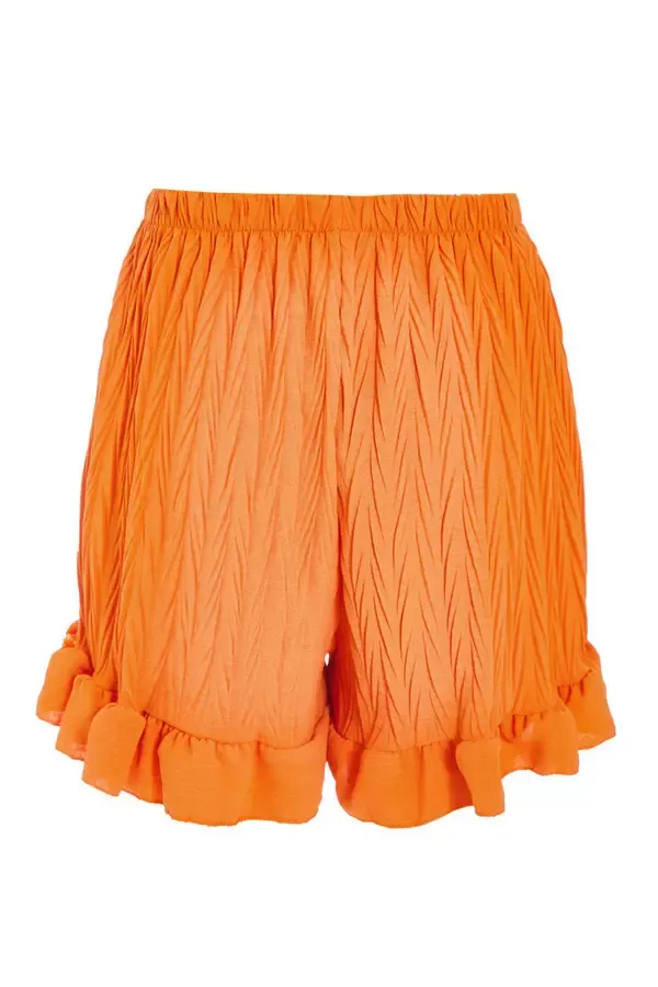 Quiz Clothing Shorts Orange Textured Frill Shorts 8211 Women