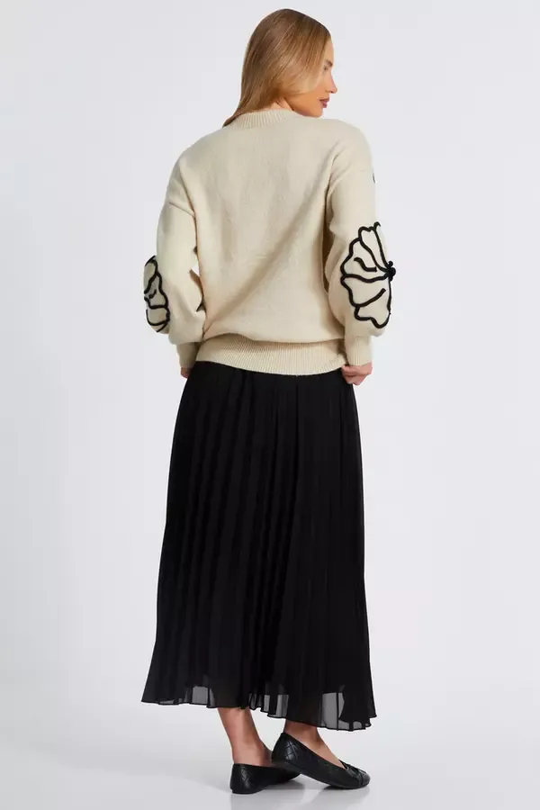 Quiz Clothing Skirts Black Chiffon Pleated Midi Skirt 8211 Women