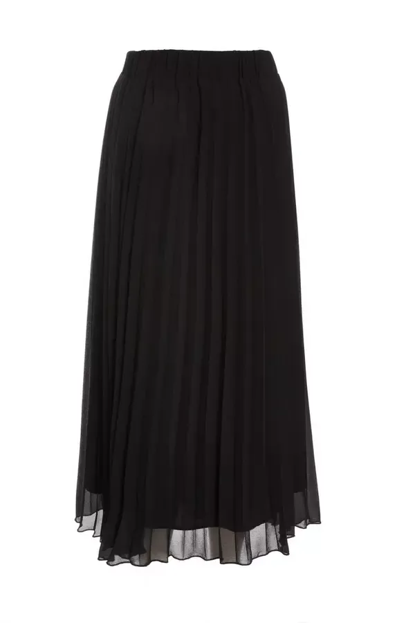 Quiz Clothing Skirts Black Chiffon Pleated Midi Skirt 8211 Women