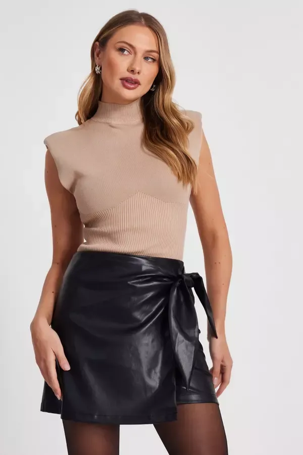 Quiz Clothing Skirts Black Faux Leather Skirt 8211 Women