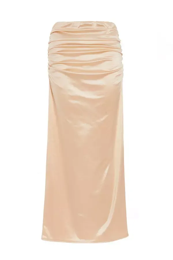 Quiz Clothing Skirts Champagne Satin Maxi Skirt 8211 Women