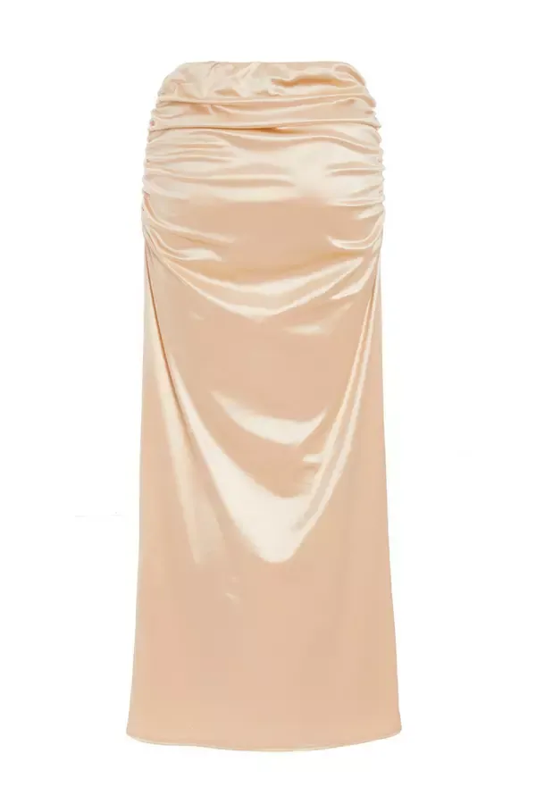 Quiz Clothing Skirts Champagne Satin Maxi Skirt 8211 Women