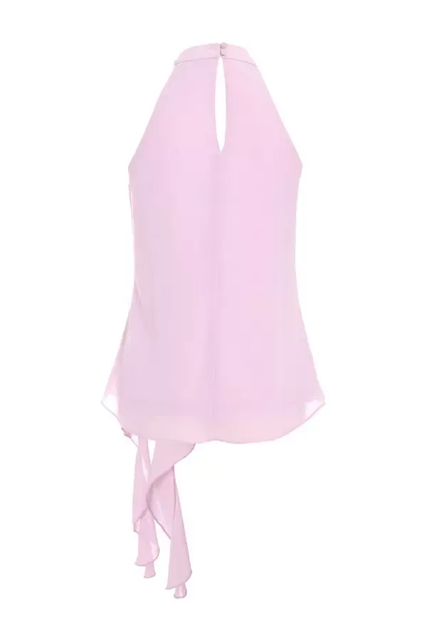 Quiz Clothing Tops Lilac Chiffon Frill Drape Top 8211 Women