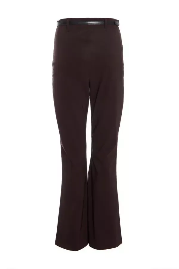 Quiz Clothing Trousers Brown Belted Flared Trousers 8211 Women