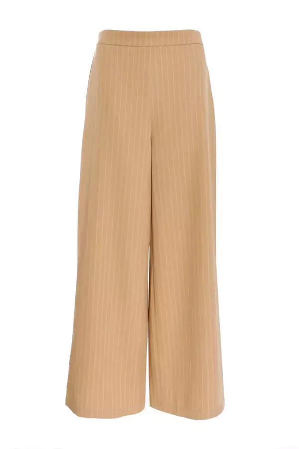 Quiz Clothing Trousers Camel Pinstripe Tailored Trousers 8211 Women