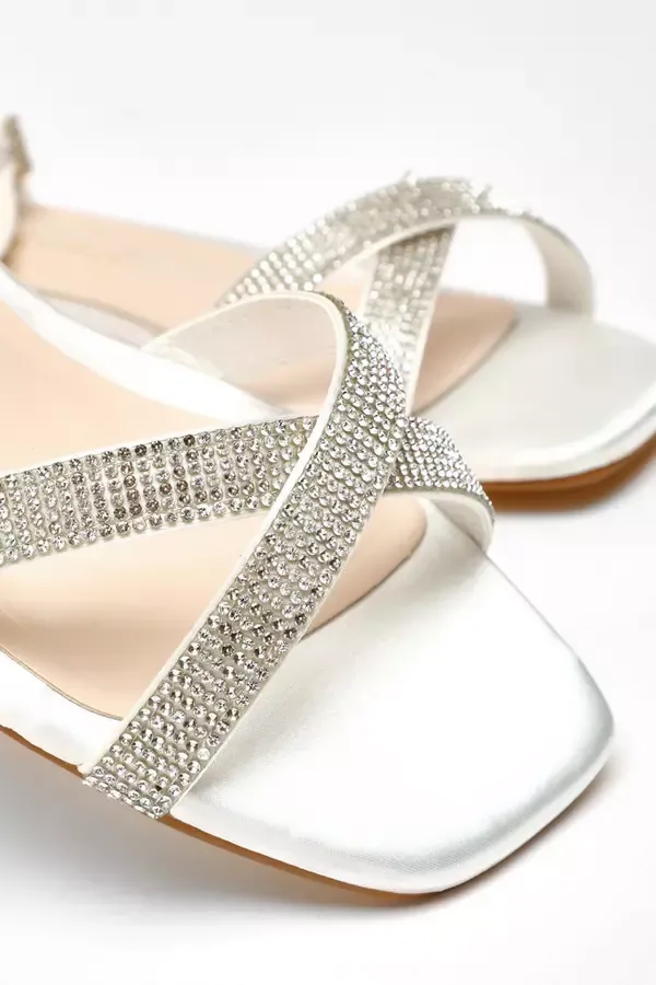 Quiz Clothing Wide Fit Wide Fit White Shimmer Diamante Cross Strap Flat Sandals 8211 Women Quiz Clothing Wide Fit Wide Fit White Shimmer Diamante Cross Strap Flat Sandals 8211 Women