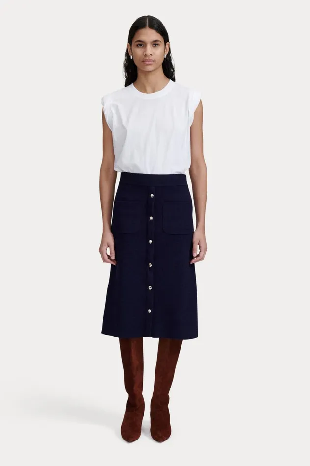 Rachel Comey Bing Skirt Navy Women Knits