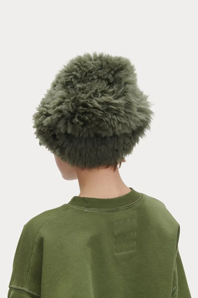 Rachel Comey Shearling Beanie Olive Women Hats