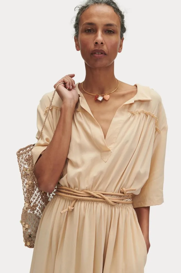 Rachel Comey Skinny Tubular Tie Belt Nude Women Belts