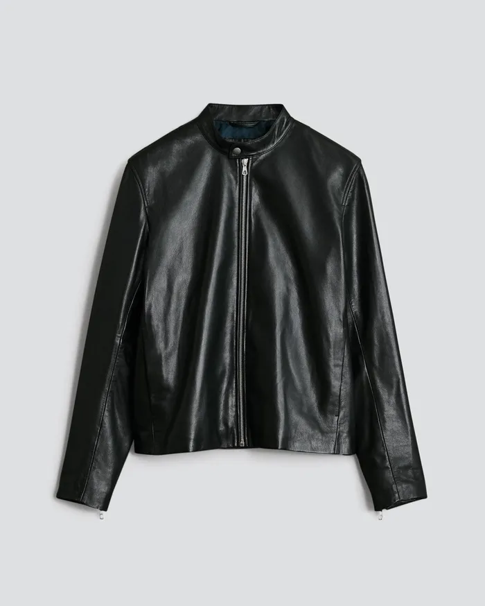 Rag and Bone Archive Leather Caf Racer Black Men Coats and Jackets