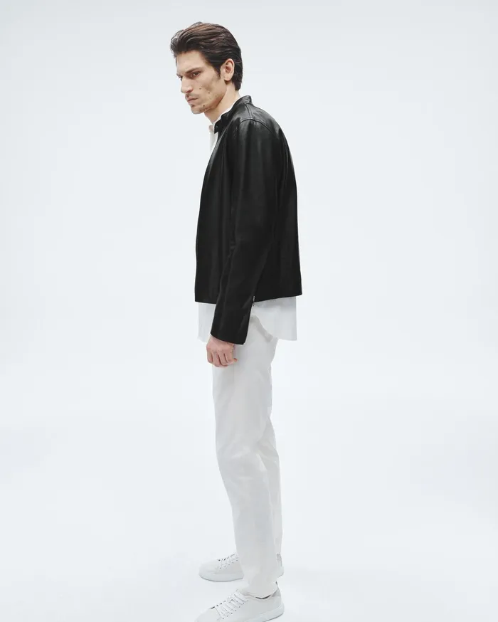 Rag and Bone Archive Leather Caf Racer Black Men Coats and Jackets