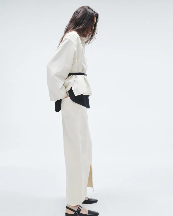 Rag and Bone Avery Denim Skirt Ecru Women Dresses and Skirts Rag and Bone Avery Denim Skirt Ecru Women Dresses and Skirts
