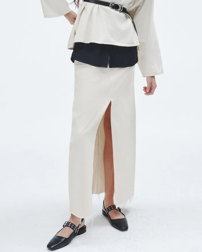 Rag and Bone Avery Denim Skirt Ecru Women Dresses and Skirts Rag and Bone Avery Denim Skirt Ecru Women Dresses and Skirts