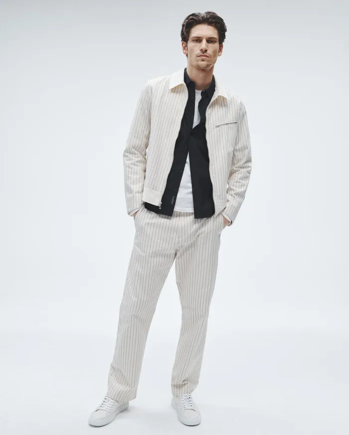 Rag and Bone Carter Cotton Shirt Jacket White Stripe Men Coats and Jackets Rag and Bone Carter Cotton Shirt Jacket White Stripe Men Coats and Jackets