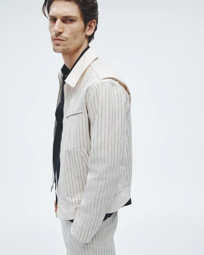 Rag and Bone Carter Cotton Shirt Jacket White Stripe Men Coats and Jackets Rag and Bone Carter Cotton Shirt Jacket White Stripe Men Coats and Jackets