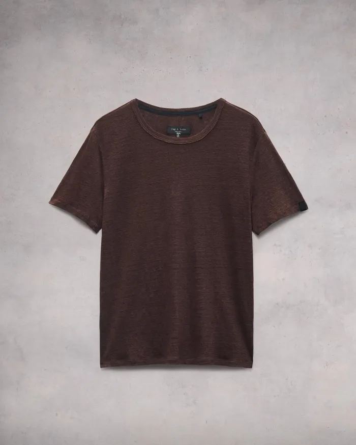 Rag and Bone Classic Linen Tee Washed Brown Men TShirts Rag and Bone Classic Linen Tee Washed Brown Men TShirts