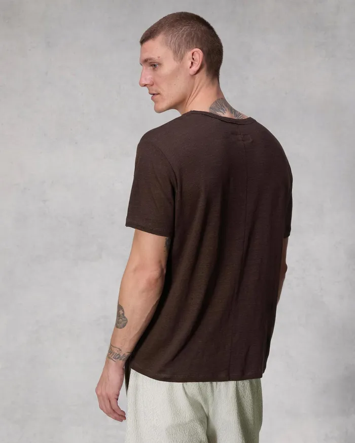 Rag and Bone Classic Linen Tee Washed Brown Men TShirts Rag and Bone Classic Linen Tee Washed Brown Men TShirts