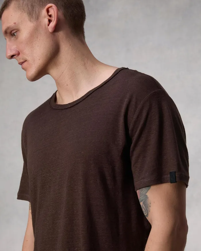 Rag and Bone Classic Linen Tee Washed Brown Men TShirts Rag and Bone Classic Linen Tee Washed Brown Men TShirts