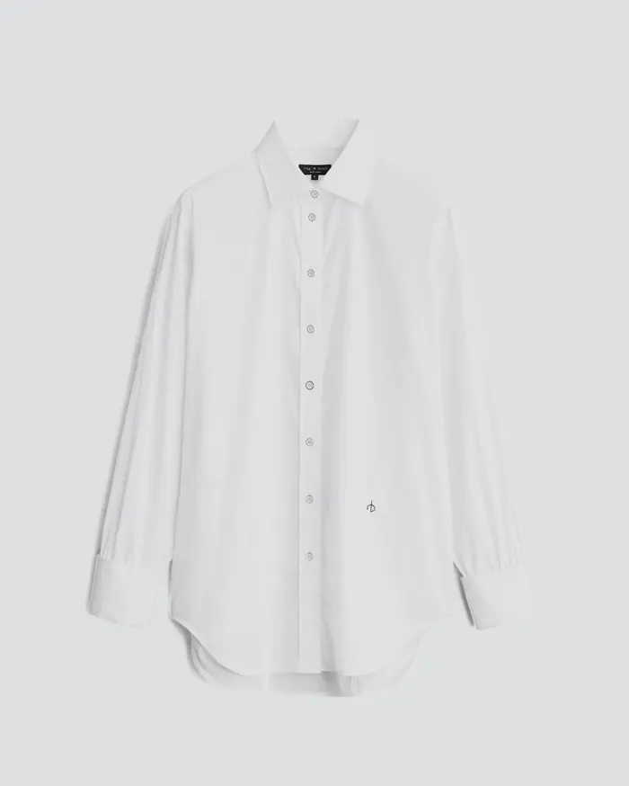 Rag and Bone Diana Cotton Poplin Shirt White Women Tops Rag and Bone Diana Cotton Poplin Shirt White Women Tops