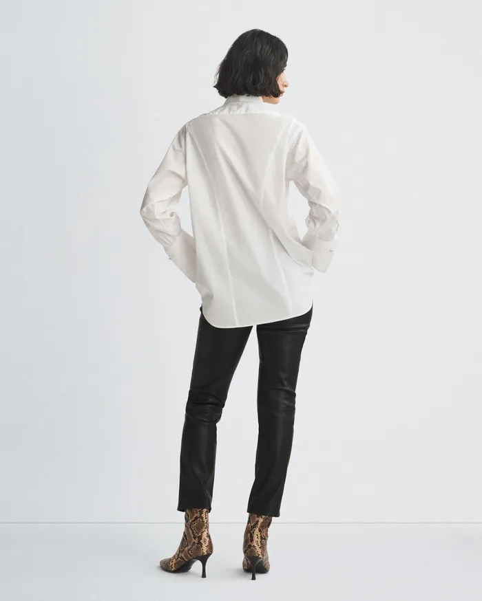 Rag and Bone Diana Cotton Poplin Shirt White Women Tops Rag and Bone Diana Cotton Poplin Shirt White Women Tops