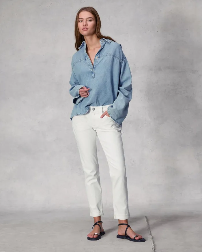 Rag and Bone Dre Slim Boyfriend Optic White Women Boyfriend