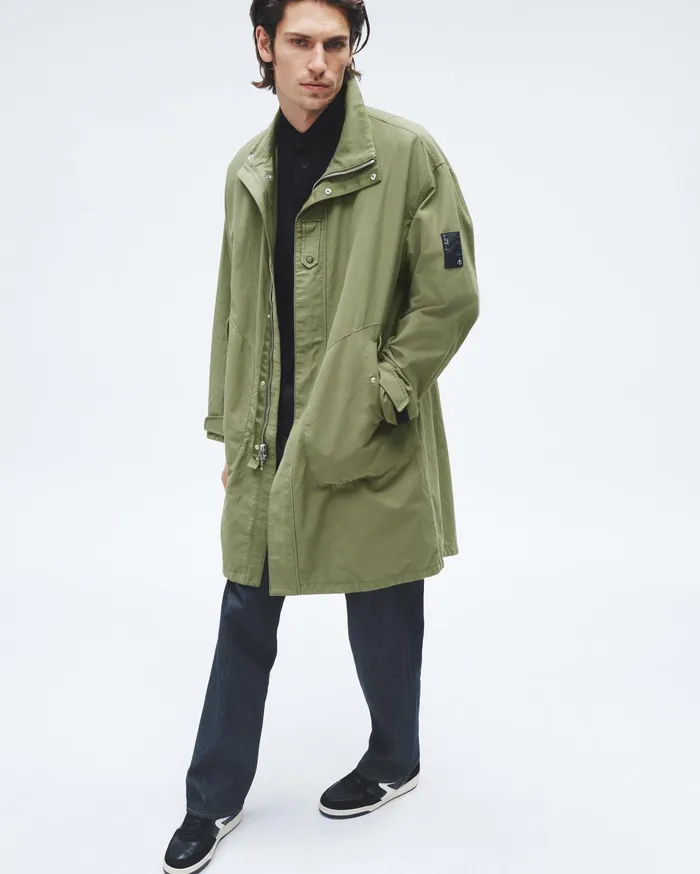 Rag and Bone Falcon Cotton Nylon Parka Lichen Men Coats and Jackets