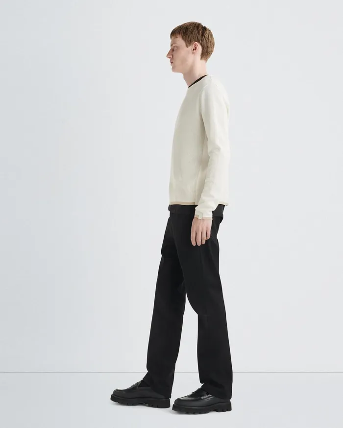 Rag and Bone Harvey Cotton Crew Ivory Men Sweaters