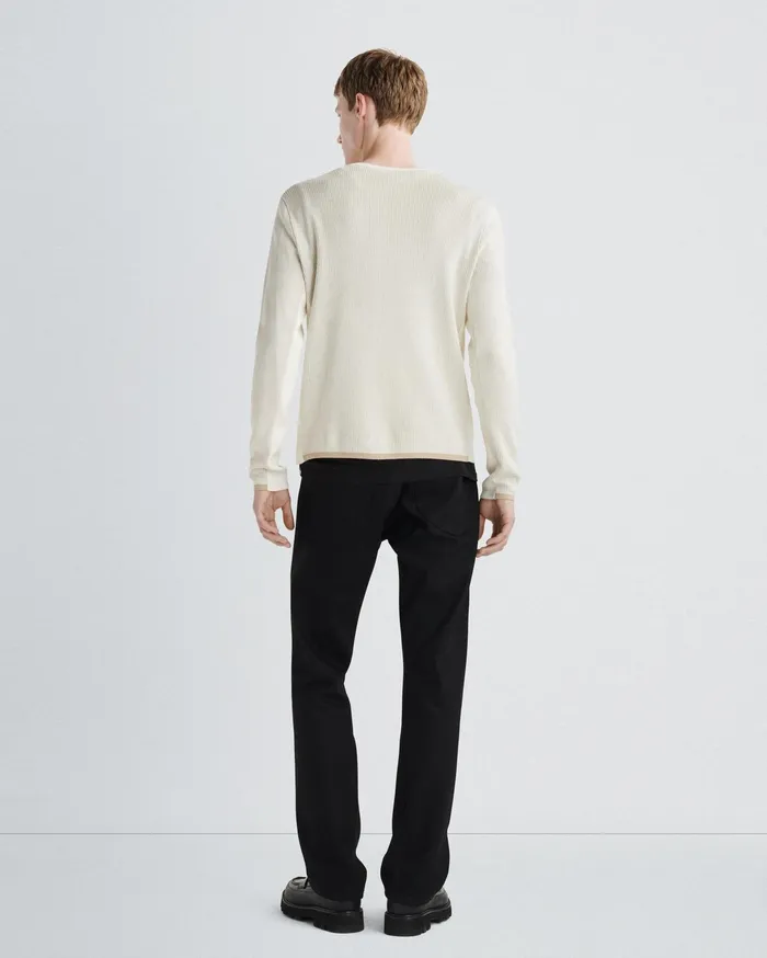 Rag and Bone Harvey Cotton Crew Ivory Men Sweaters
