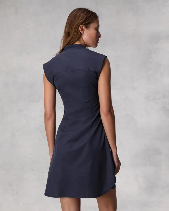 Rag and Bone Louisa Cotton Poplin Dress Navy Women Dresses and Skirts