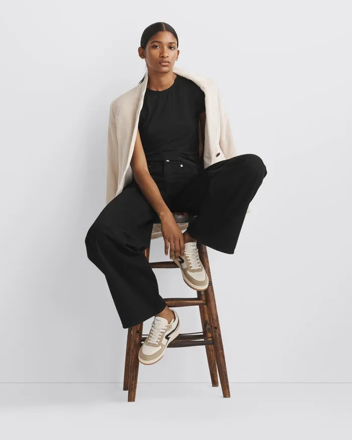 Rag and Bone Luca Short Sleeve Baby Tee Black Women TShirts Rag and Bone Luca Short Sleeve Baby Tee Black Women TShirts