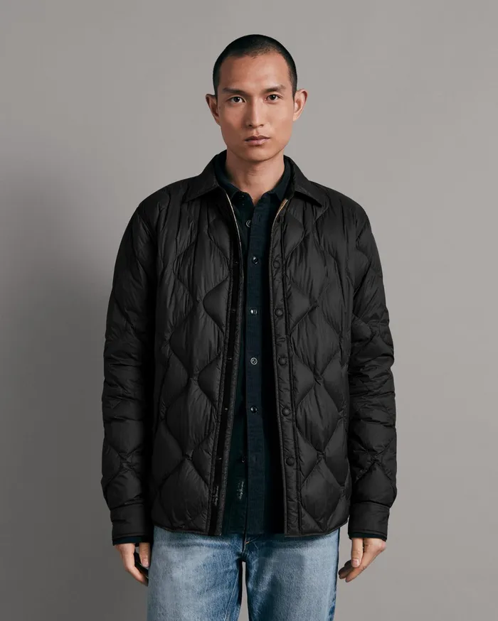 Rag and Bone Padded Dane Nylon Jacket Black Men Coats and Jackets