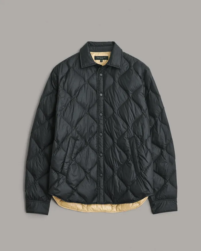 Rag and Bone Padded Dane Nylon Jacket Black Men Coats and Jackets