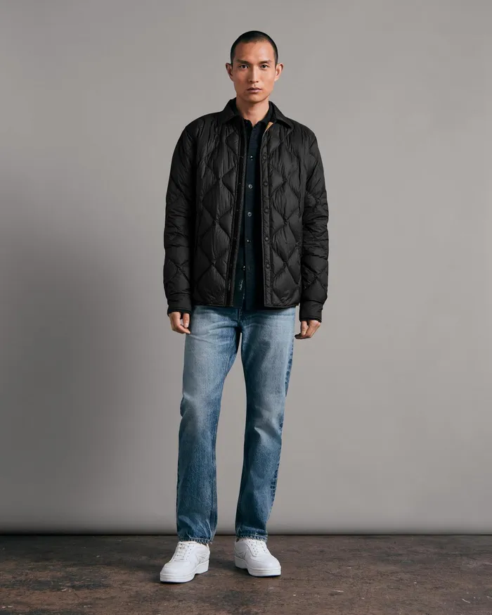 Rag and Bone Padded Dane Nylon Jacket Black Men Coats and Jackets