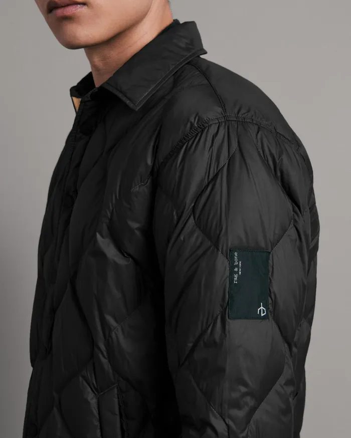 Rag and Bone Padded Dane Nylon Jacket Black Men Coats and Jackets