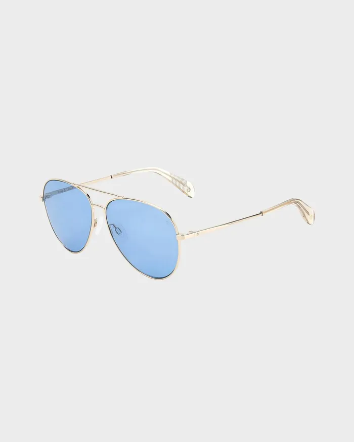 Rag and Bone Ren Gold Beige WomenMen Sunglasses
