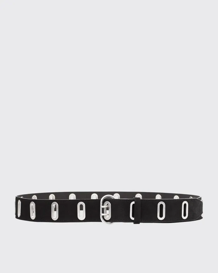 Rag and Bone River Studded Belt Black Suede Women Belts