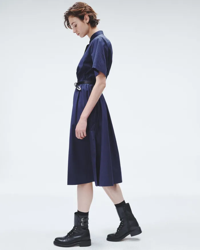 Rag and Bone Ronan Cotton Poplin Dress Navy Women Dresses and Skirts