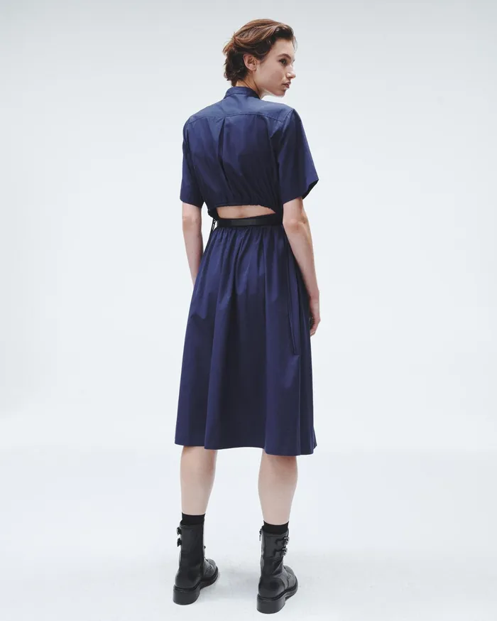 Rag and Bone Ronan Cotton Poplin Dress Navy Women Dresses and Skirts