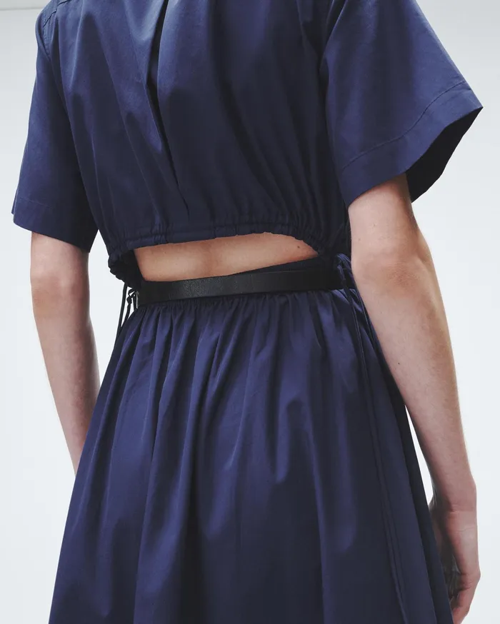 Rag and Bone Ronan Cotton Poplin Dress Navy Women Dresses and Skirts