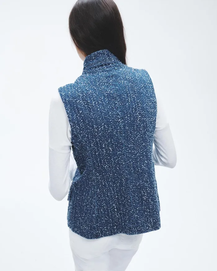 Rag and Bone Slade Denim Vest Midtweed Women Blazers and Vests